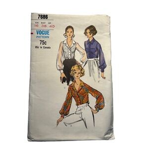 Vogue Vintage 1960's Pattern #7686 Misses Blouse Size 16
